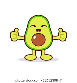 Cute Avocado Character Giving Thumbs Up