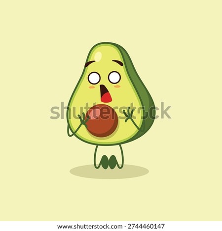 A cute Avocado character panics when accused