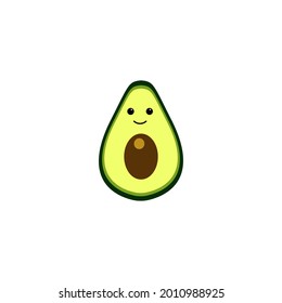 Cute avocado character. Vector illustration isolated on white background