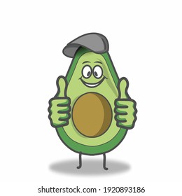 cute avocado character vector template design illustration