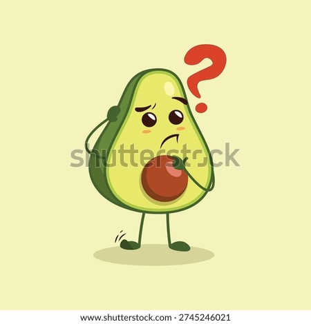 The cute Avocado character wonders.