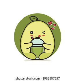lindos personajes de aguacate. y jugo de aguacate