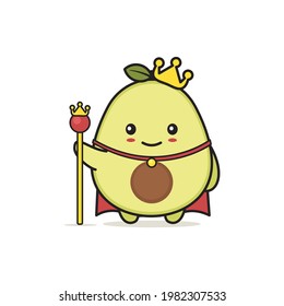 cute avocado characters. symbolizes the king of fruit