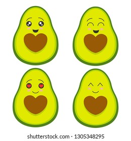Cute avocado collection vector