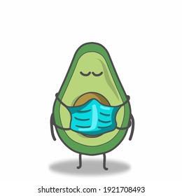 süße Avocado-Gesichtsmaske, Vektorgrafik