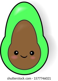 Cute Avocado fruit character vector image. Eps 10