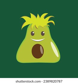 cute avocado fruit character vector design