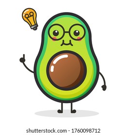 Cute avocado fruit vector design.