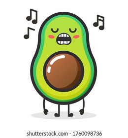 Cute avocado fruit vector design.