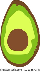 süße Avocado-Frucht, Vektorgrafik