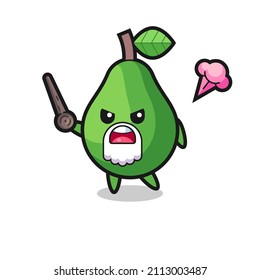 cute avocado grandpa is getting angry , cute style design for t shirt, sticker, logo element
