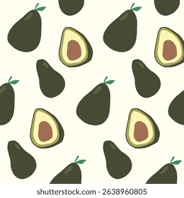 Cute avocado hand drawing illustration. flat design style. colorful and editable vector