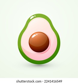 cute avocado icon vector illustration