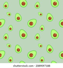 Cute ilustración de aguacate. patrón impecable. se puede utilizar para relleno de patrones, papel de pared, papel envolvente, textura superficial, patrón de tela.