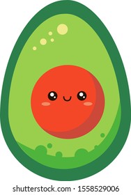 aguacate lindo, ilustración, vector sobre fondo blanco.
