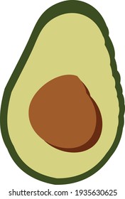 cute avocado isolated, for food lovers 