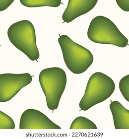 Cute avocado isolated on white background. Green avocados with leaves and slice. Natural delicious fresh ripe tasty summer fruit. Vector illustration for packaging, card, other design. Food concept.