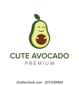 cute avocado logo icon vector template