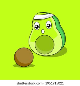 Cute avocado with lol face vector design