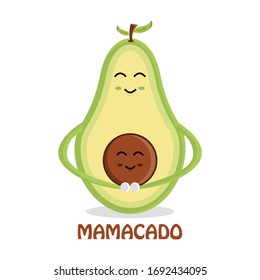 Cute avocado mamacado Vektorillustration Illustration