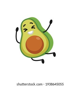 Cute avocado mascot logo design illustration