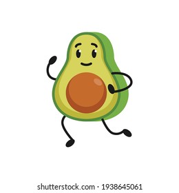 Cute avocado mascot logo design illustration