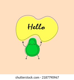 Cute avocado mascot logo design illustration