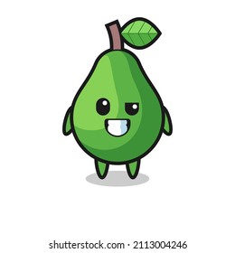 linda mascota aguacate con cara optimista, diseño de estilo lindo para camiseta, pegatina, elemento logo