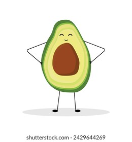 cute avocado on white background