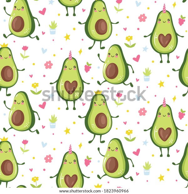 Joli Motif Harmonieux D Avocat Dessin Humoristique Image Vectorielle De Stock Libre De Droits