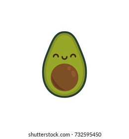 Cute avocado smiling.