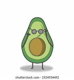 süße Avocado-Brille, Vektorgrafik