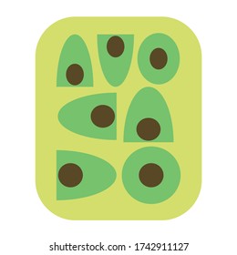 cute avocado text for logo flat concept, national avocado day vector illustration