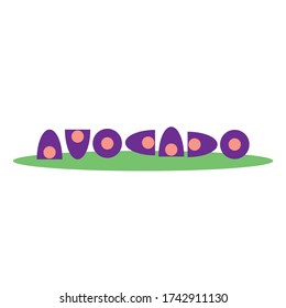 cute avocado text for logo flat concept