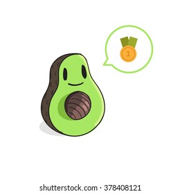 Cute Avocado vector illustration