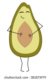 cute avocado,  vector illustration