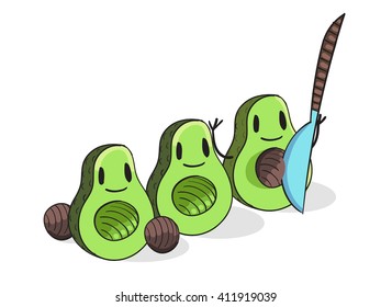 Cute Avocado vector illustration