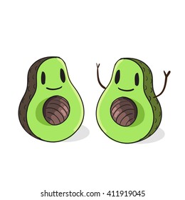 Cute Avocado vector illustration