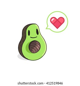Cute Avocado vector illustration