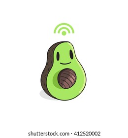 Cute Avocado vector illustration