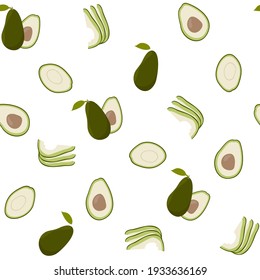 Cute avocado white pattern minimalist. Summer texture, textiles, wallpaper for children.