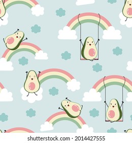 Cute avocados print design seamless. Vector illustration design for fashion fabrics, textile graphics, prints.