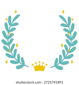 süßer Award-Ranking-Rahmen mit Lorbeer und Krone