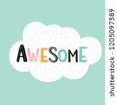 Cute awesome decorative types, typography awesome, vector illustration