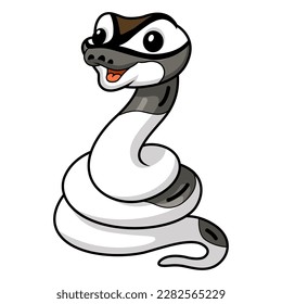 Cute axanthic pied ball python cartoon