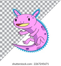 cute axolotl cartoon character illustration