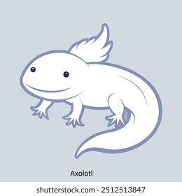 Lindo axolotl ilustración de personajes de dibujos animados Adorable axolotl en la escena de fantasía submarina