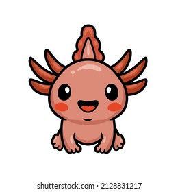 Cute axolotl Cartoon sitzende Vektorgrafik