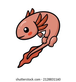 Cute axolotl cartoon vector illustration