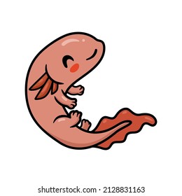Cute axolotl cartoon vector illustration